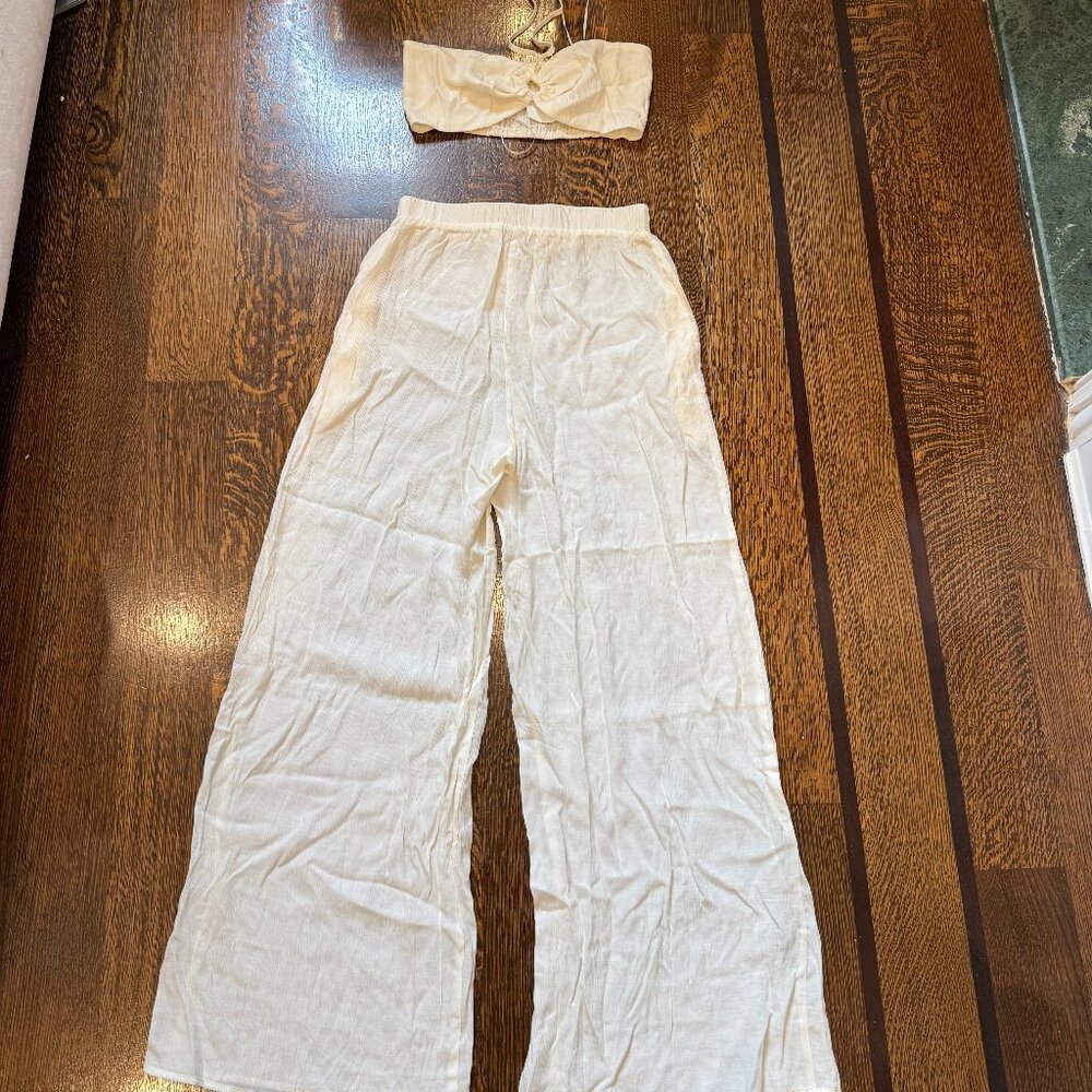 NWT Ruby and Jenna Cream Textured Woven SET Size Medium
